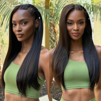 black silky straight braided lace front wigs